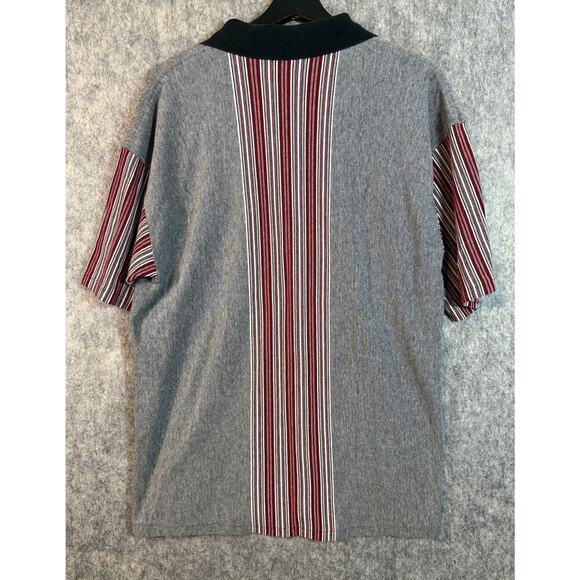 Vintage 90s Antigua Chicago Bulls Gray Striped Polo Made In USA - Large - Picture 4 of 8
